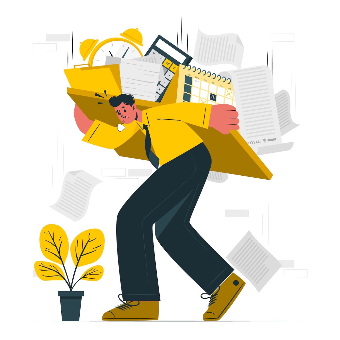 Illustration of an overwhelmed teacher