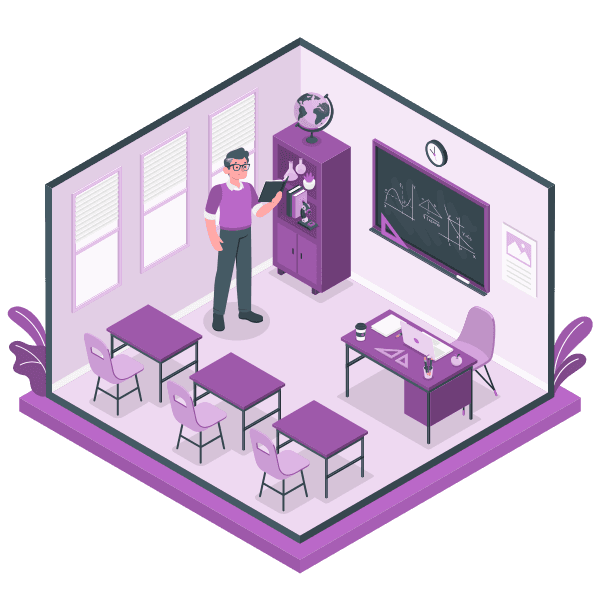 Illustration of a school classroom