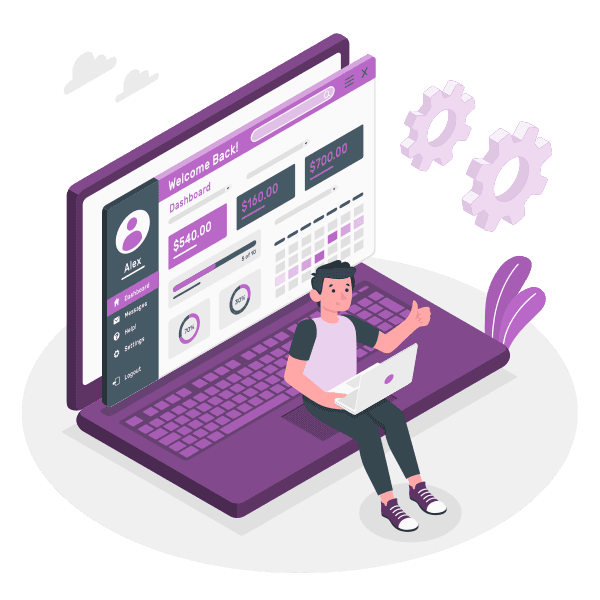 Illustration of a planning dashboard with insights
