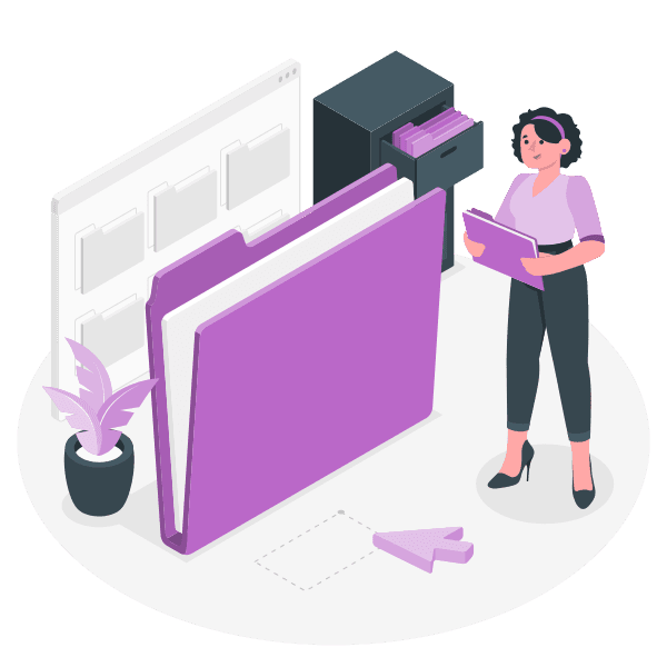 Illustration of organised teaching folders