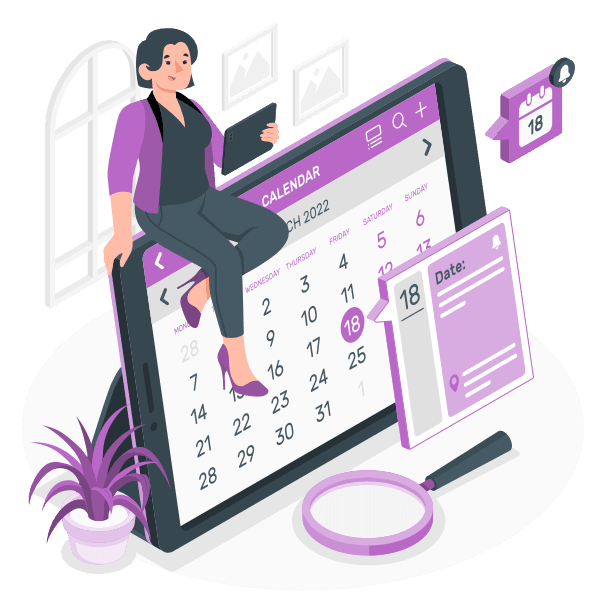 Illustration of a flexible tutoring calendar
