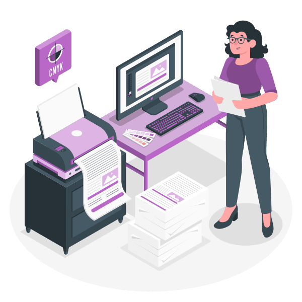 Illustration of printing and exporting lesson materials