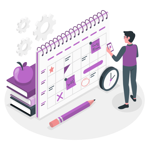 Illustration of a calendar schedule