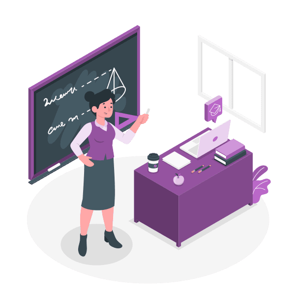 Illustration of a teacher viewing their timetable day by day
