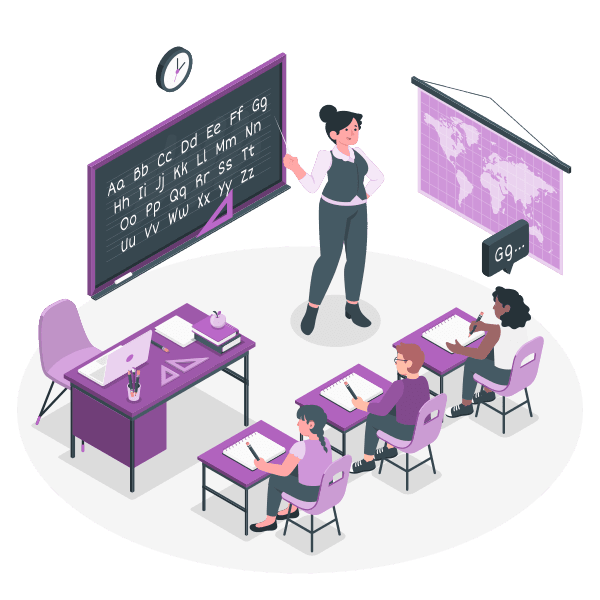 Illustration of structured lesson teaching