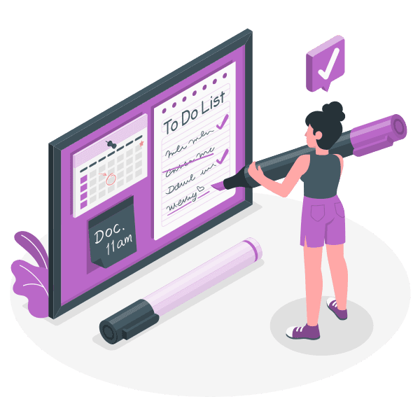 Illustration of pinning and organising lesson tasks
