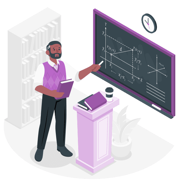Illustration of a teacher ready to start planning